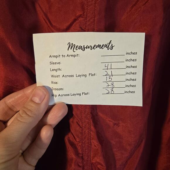 Vintage 2X Premium 100% Silk Red Pull On Pants/Trousers [0460] - Picture 5 of 10